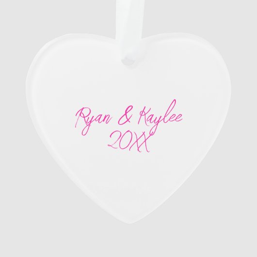 アニメパーソナライズされたカップルがクリスマスを抱き締める オーナメント (裏面)