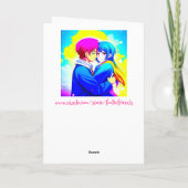 アニメパーソナライズされたカップルのロマンチック誕生日 カード (裏面)