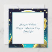 アニメパーソナライズされたカップル月のバレンタインデー カード (裏面)