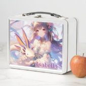 アニメパーソナライズされたガールとアクソロトル メタルランチボックス (インサイチュ)
