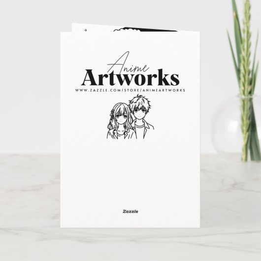 アニメパーソナライズされたガールカラーリングページクリスマス カード (裏面)