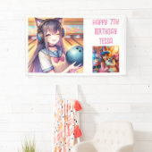アニメパーソナライズされたガールボーリング誕生会 横断幕 (インサイチュ)