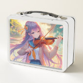 アニメパーソナライズされたガール遊ズ・ヴァイオリン メタルランチボックス (裏面)