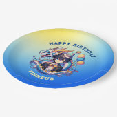 アニメパーソナライズされたドラゴンボーイ誕生日 ペーパープレート (アングル)