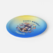 アニメパーソナライズされたドラゴンボーイ誕生日 ペーパープレート (アングル)