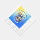 アニメパーソナライズされたドラゴンボーイ誕生日 縁ありランチョンナプキン (角)