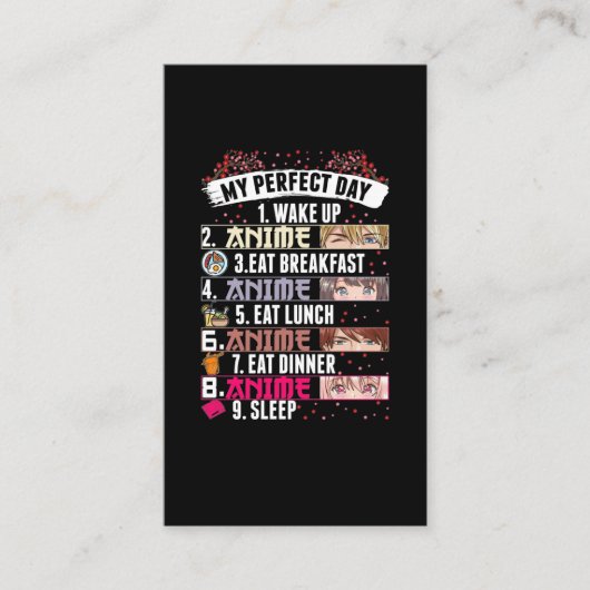 アニメパーフェクトデイオタクガール日本のマンガ 名刺 (正面)