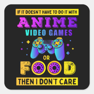 アニメビデオゲームや食べ物の少年がクール現れる スクエアシール