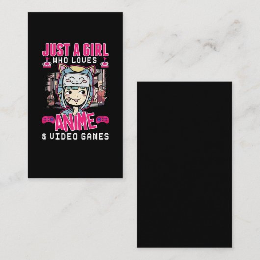 アニメビデオゲームズガールおたくゲ10代のーミ日本のング 名刺 (正面/裏面)