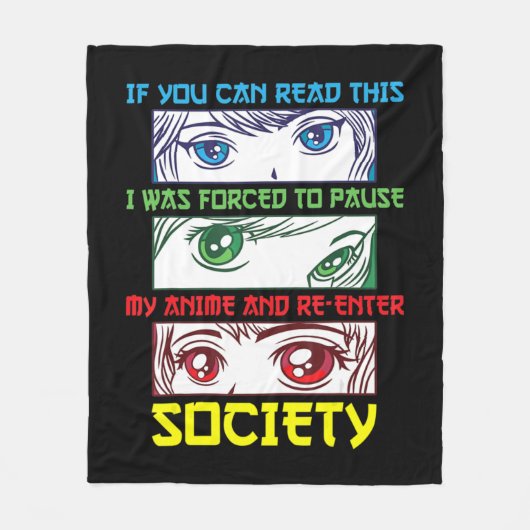 アニメファン観戦アニメフレーズおもしろい愛好家 フリースブランケット (正面)