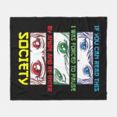 アニメファン観戦アニメフレーズおもしろい愛好家 フリースブランケット (正面(横))