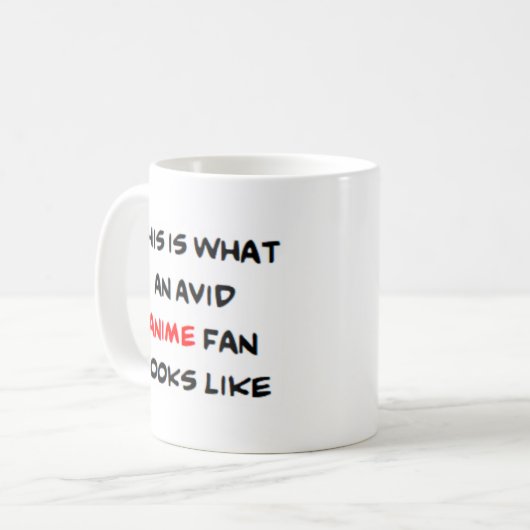 アニメファン、熱心 コーヒーマグカップ (正面左)