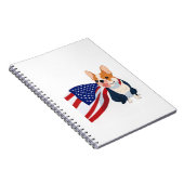 アニメフランスのブルドッグ米国国旗 ノートブック (右側)