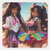 アニメブラックガールズレインボーアニメコア スクエアシール (正面)