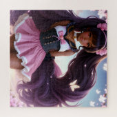 アニメブラック女性キャラクターアニメコア ジグソーパズル (横)