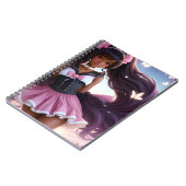 アニメブラック女性キャラクターアニメコア ノートブック (左側)