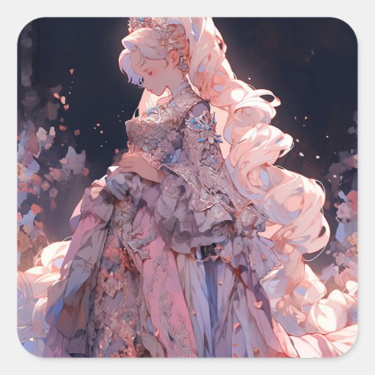 アニメプリンセスファンタジーアート スクエアシール (正面)