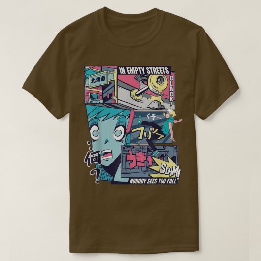 アニメベーパーウェーブスケーカッコいいターおもしろいレトロウェーブ80sカート tシャツ (デザイン正面)