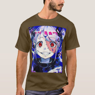 アニメホラーガールかわいい和風美学日本の Tシャツ