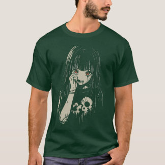 アニメホラーガールエステティックソフトグランジワイフュ日本 Tシャツ