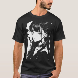 アニメホラーガール美学ソフトグランジワイフジャパ Tシャツ