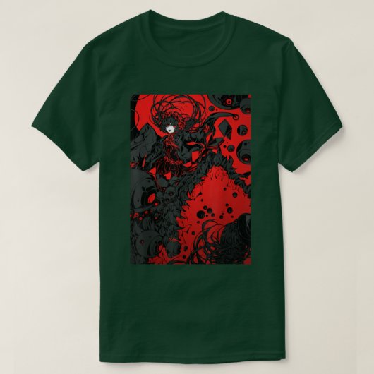 アニメホラー美的怖い怖い女日本の子 Tシャツ (デザイン正面)