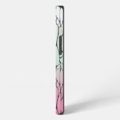 アニメホワイト&ピンク(昆虫)オオカバマダラ、モナークバタフライケース iPhoneケース (左側面)