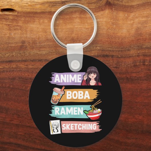 アニメボバラーメン写生大宅かわいいアニメガール キーホルダー (正面)