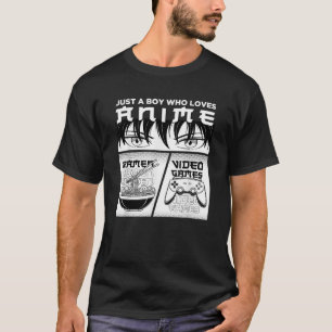 アニメボーイ10代のラーメン丼日本のかわいいゲーマーGa Tシャツ