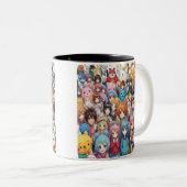 アニメポップ・アートのマンガ好きポップ・アートのの漫画 ツートーンマグカップ (正面右)