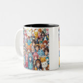 アニメポップ・アートのマンガ好きポップ・アートのの漫画 ツートーンマグカップ (正面左)