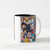 アニメポップ・アートのマンガ好きポップ・アートのの漫画 ツートーンマグカップ (正面右)