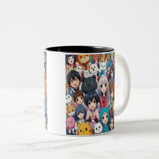 アニメポップ・アートのマンガ好きポップ・アートのの漫画 ツートーンマグカップ (正面右)
