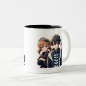 アニメポップ・アートのマンガ好きポップ・アートのの漫画 ツートーンマグカップ (正面右)