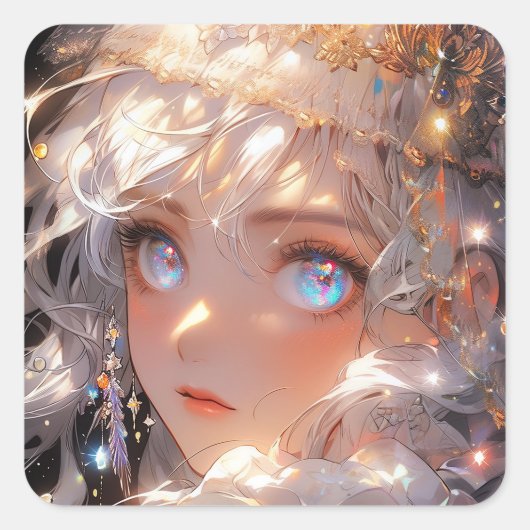 アニメマジカルガールファンタジーアート スクエアシール (正面)