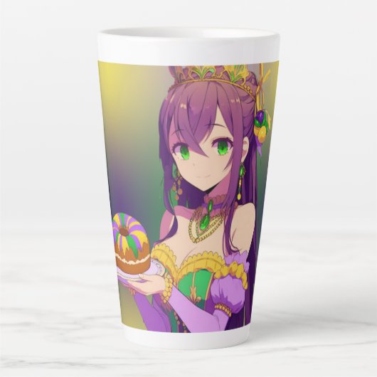 アニメマルディグラスキングケーキ カフェラテマグ (正面)