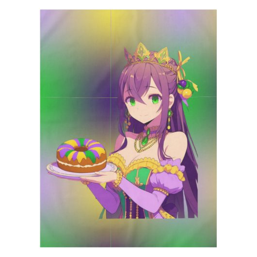 アニメマルディグラスキングケーキ テーブルクロス (正面)