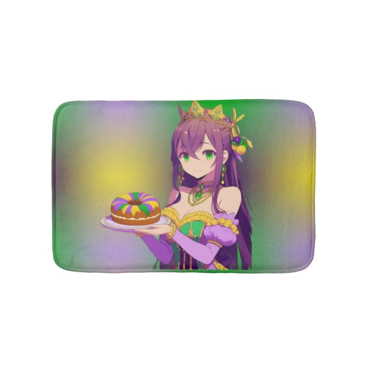 アニメマルディグラスキングケーキ バスマット (正面)