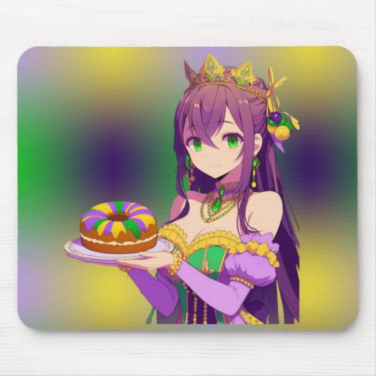 アニメマルディグラスキングケーキ マウスパッド (正面)
