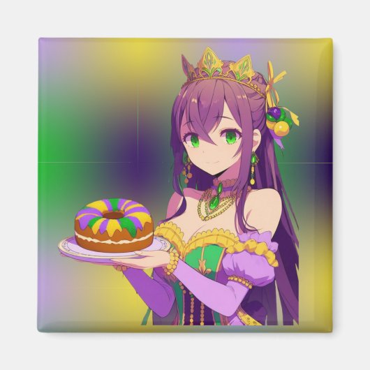アニメマルディグラスキングケーキ マグネット (正面)