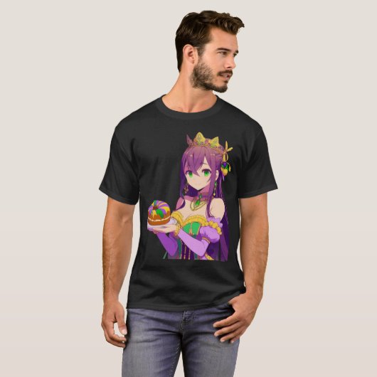 アニメマルディグラスキングケーキ Tシャツ (正面フル)