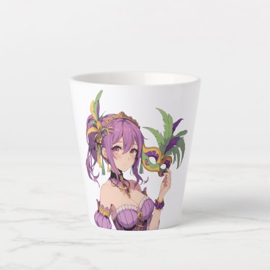 アニメマルディグラスマスク カフェラテマグ (正面)