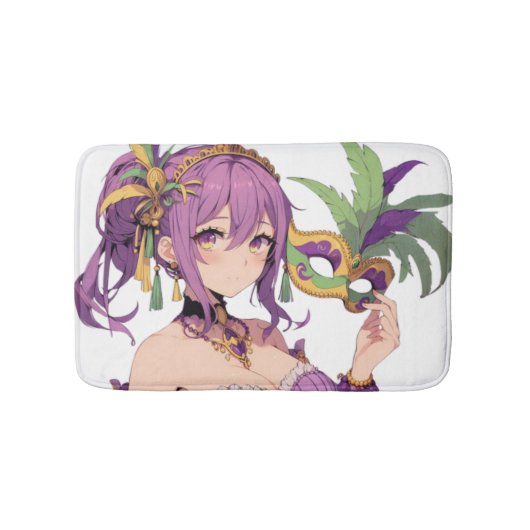 アニメマルディグラスマスク バスマット (正面)