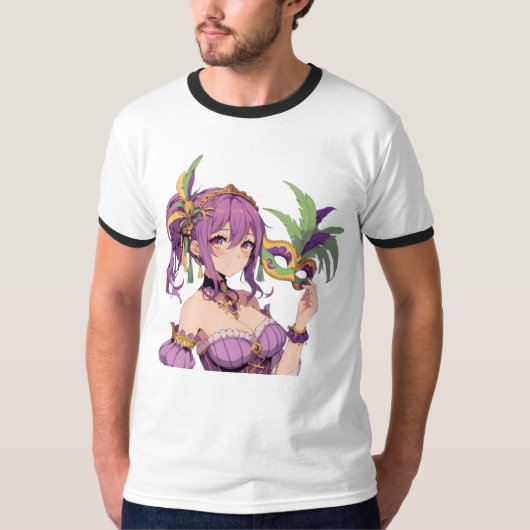 アニメマルディグラスマスク Tシャツ (正面)
