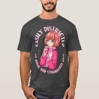 アニメマンガかわいいピンク美学 – Strawberry Mil Tシャツ