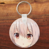 アニメマンガの女の子はアシェンヘアの琥珀の目を驚かせた キーホルダー (正面)