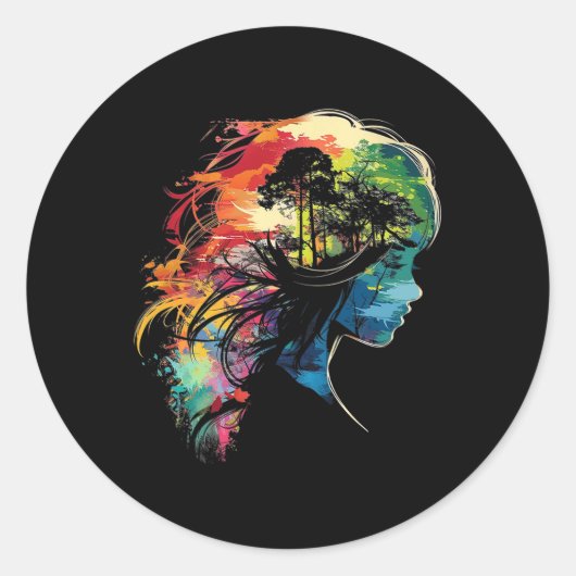 アニメマンガカラフルイラストレーションアニメ ラウンドシール (正面)