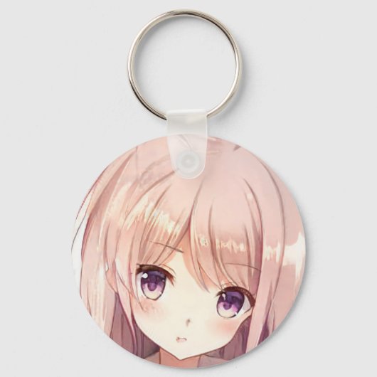 アニメマンガガールストロベリーブロンド好奇心薄紫 キーホルダー (正面)