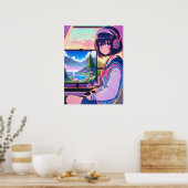 アニメマンガゲーマーガールウォールアート ポスター (キッチン)
