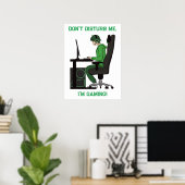 アニメマンガコンピュータPCゲーマーボーイ ポスター (ホームオフィス)